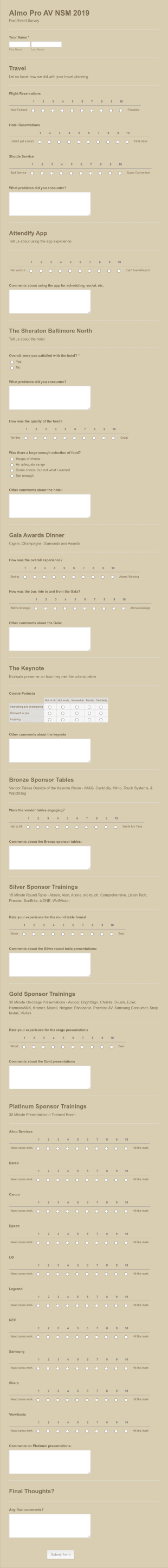 NSM 2019 Managers Feedback Form Template