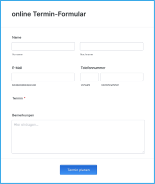 Online Termin Formular Form Template