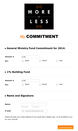 Quick And Easy Church Pledge Form Template