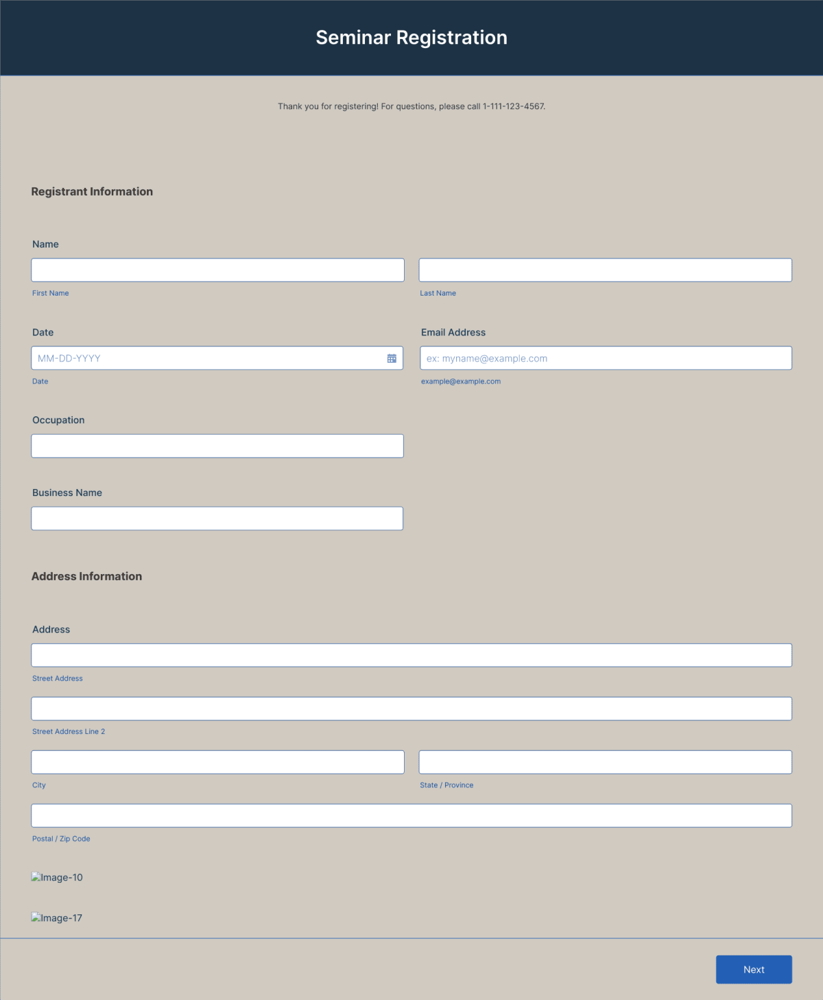 Seminar Session Request Form Template | Jotform