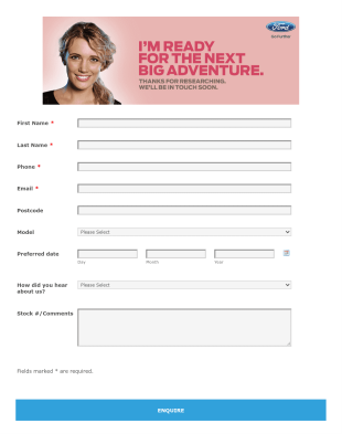 Test Drive Request Form Template