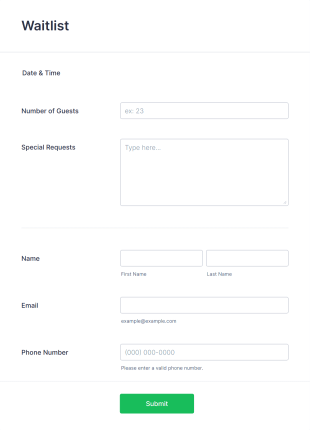 Waitlist Form Template