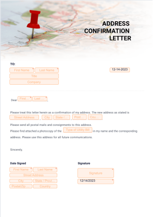 Address Confirmation Letter - PDF Templates