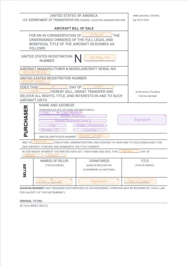 Aircraft Bill of Sale