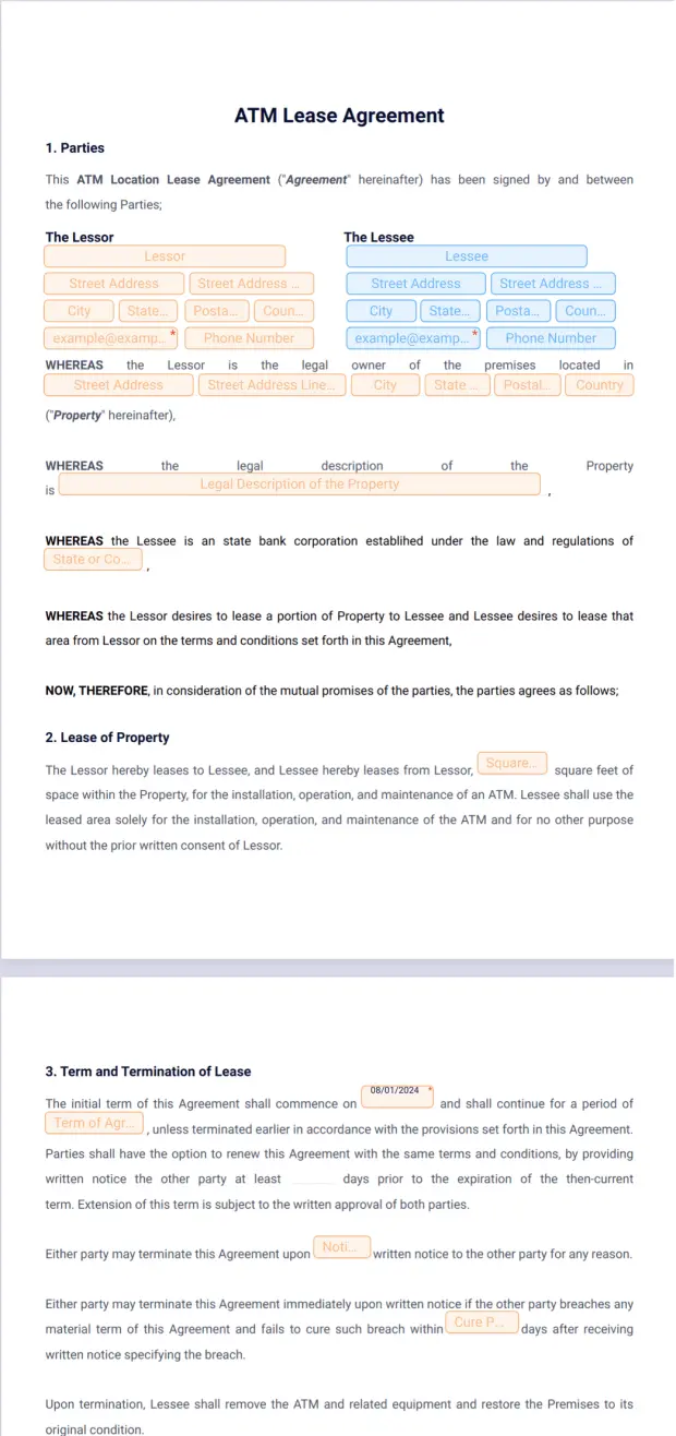ATM Lease Agreement