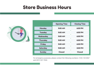 Business Hours Template - PDF Templates