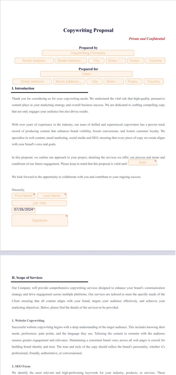 Copywriting Proposal