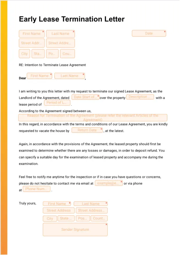 Early Lease Termination Letter