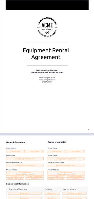 Equipment Rental Agreement Template - PDF Templates