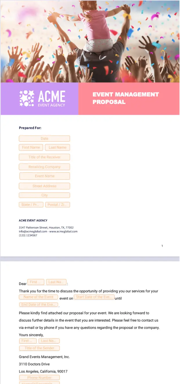 Event Proposal Template