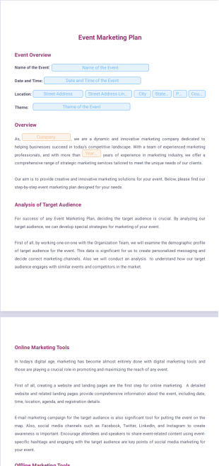 Event Marketing Plan Template - PDF Templates