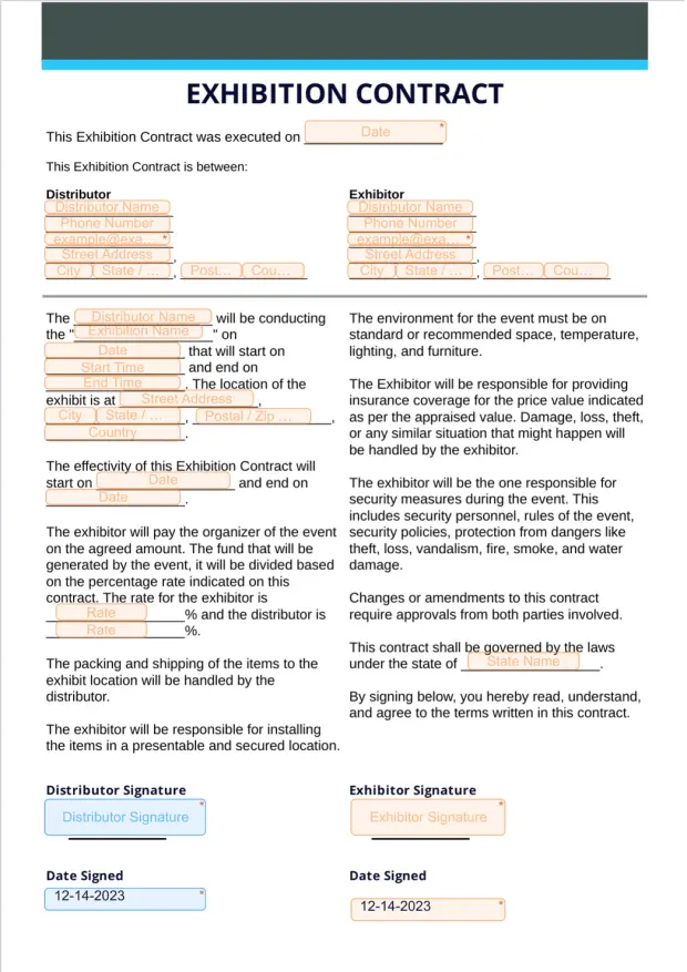 Exhibition Contract