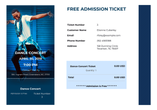 Free Admission Ticket Template - PDF Templates