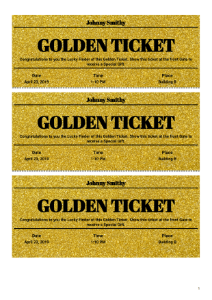 Golden Ticket Template - PDF Templates