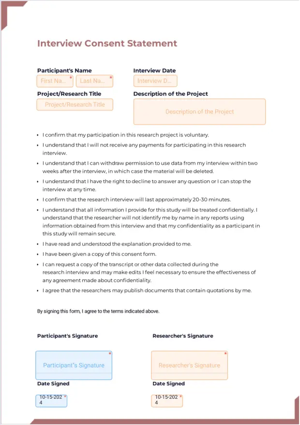 Interview Consent Agreement