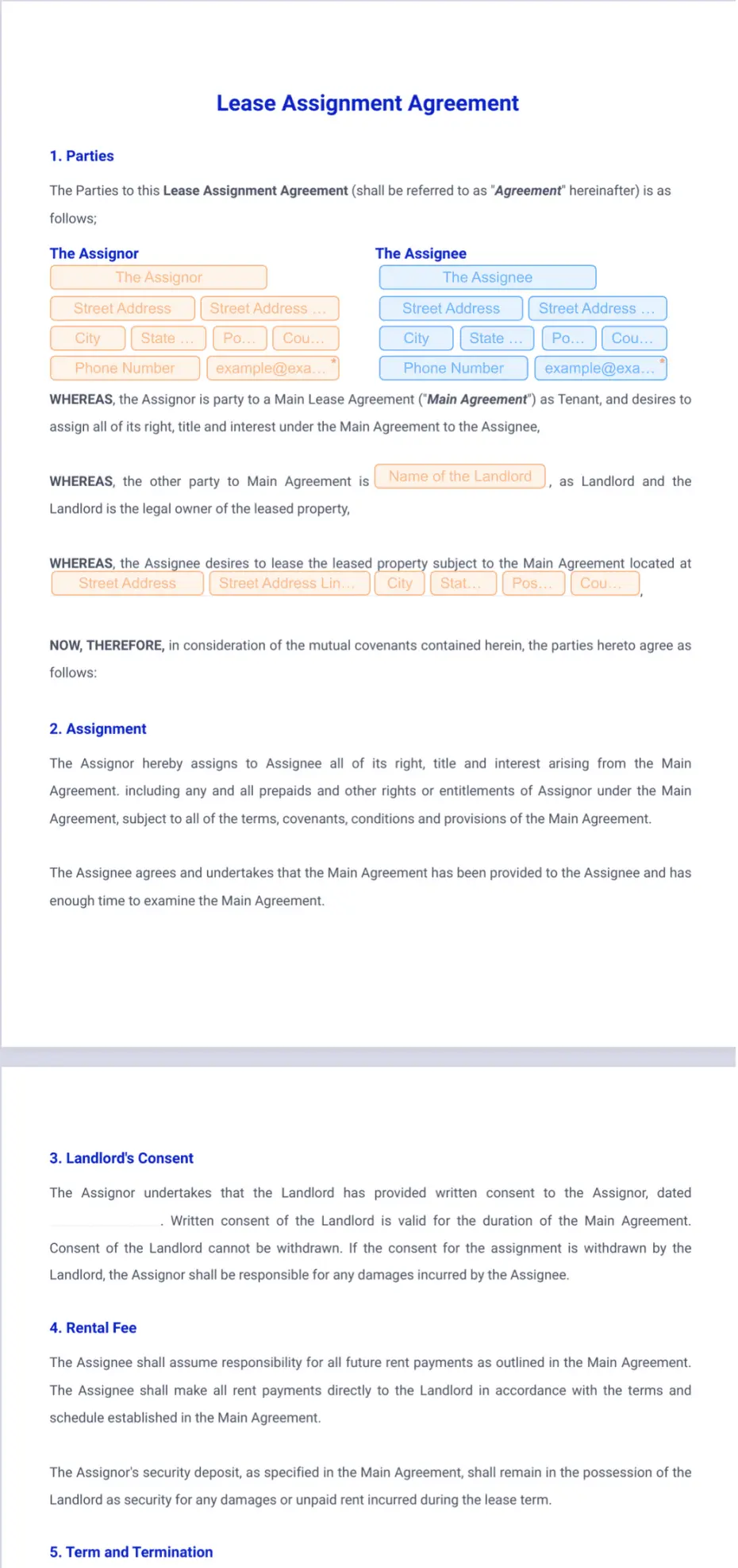 Lease Assignment Agreement