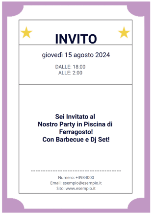 Modello di Biglietto di Invito - PDF Templates