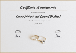 Modello di certificato di matrimonio gratuito - PDF Templates