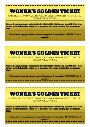 Modello Willy Wonka Golden Ticket - PDF Templates