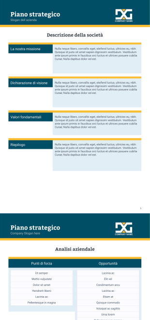 Modulo piano strategico - PDF Templates