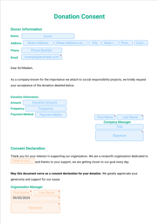 NonProfit Donation Consent Template - PDF Templates