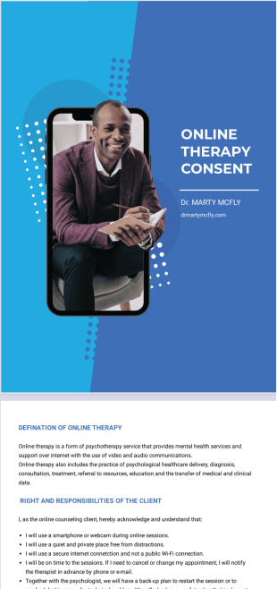 Online Therapy Consent Template - PDF Templates