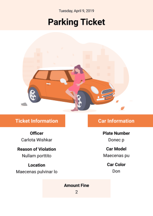 Parking Ticket Template - PDF Templates
