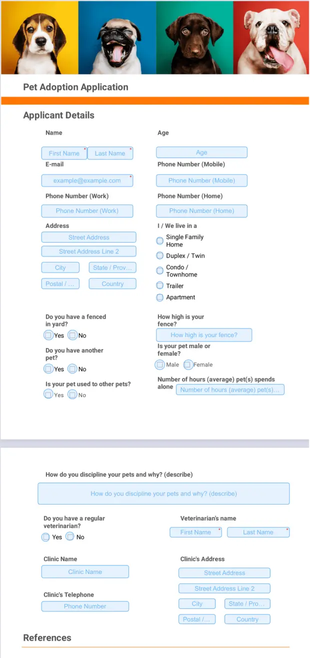 Pet Adoption Application Template