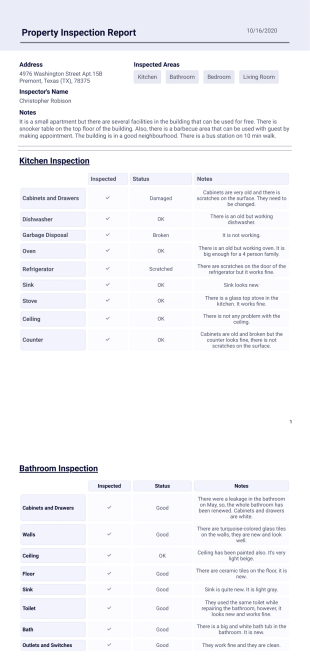 Property Inspection Report - PDF Templates