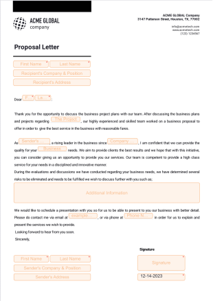 Proposal Letter Template - Sign Templates