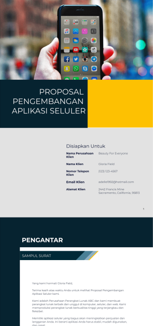 Proposal Pengembangan Aplikasi Seluler - PDF Templates