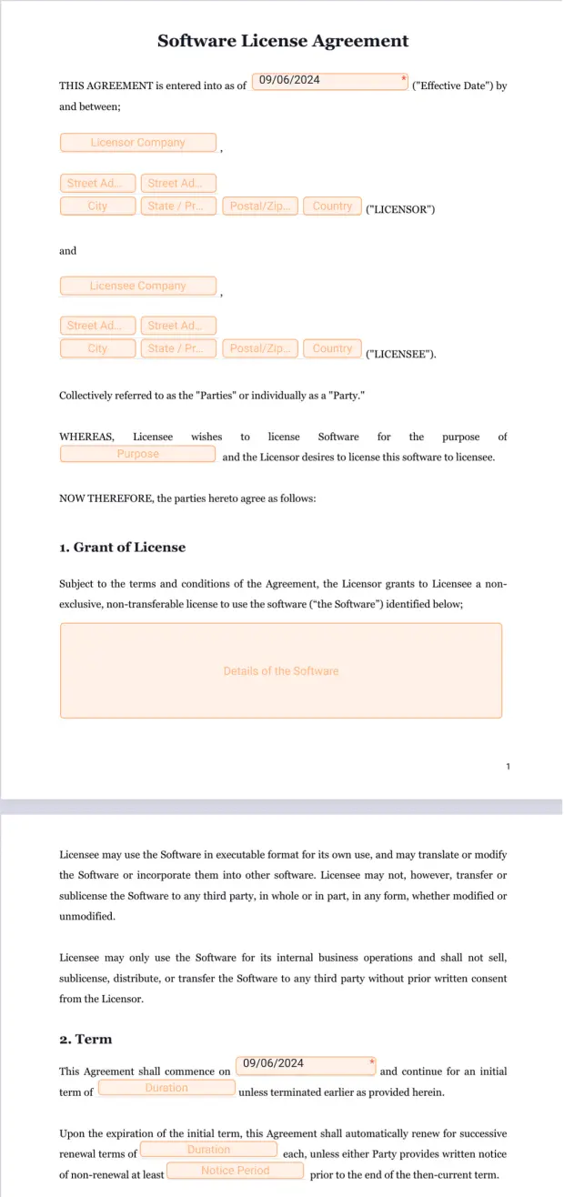 Software Lease Agreement