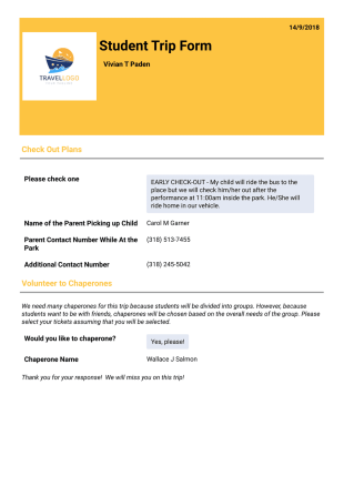 Student Trip Planning Template - PDF Templates