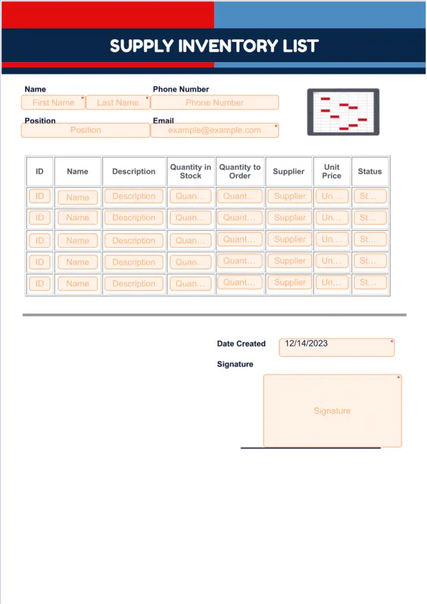 Supply Inventory Template