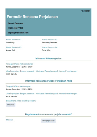 Templat Jadwal Perjalanan - PDF Templates