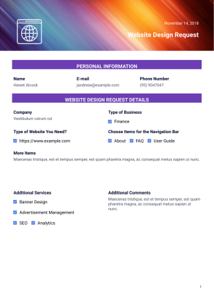Website Design RFP - PDF Templates